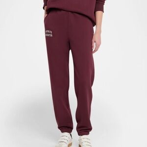 Favorite Daughter the Collegiate Logo Drawstring Joggers in Burgundy Size XL